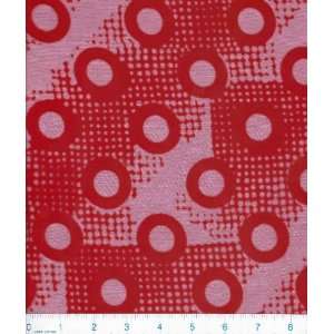 45 Wide Silk Burnout   Circle graphic Red/Lavender Fabric By The 