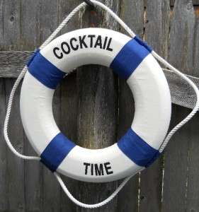 17 COCKTAIL TIME Life Ring Preserver Pub Bar Decor Cocktails Nautical 