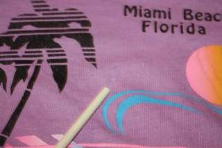 vtg 80s thin MIAMI BEACH FLORIDA t shirt * SCREEN STARS * sunset 