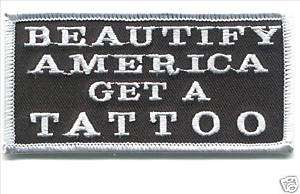 BEAUTIFY AMERICA TATTOO,High Quality Jacket Patch, #931  