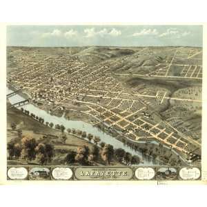   eye view of the city of Lafayette, Tippecanoe Co., Indiana 1868. Drawn