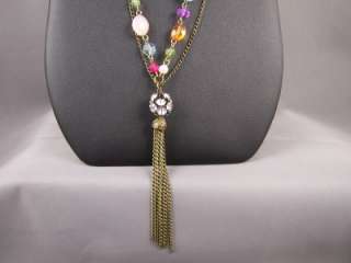 strand 30 long chain necklace tassel beads beaded  