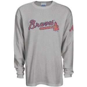   Braves Ash Faded Logo Long Sleeve Thermal T shirt