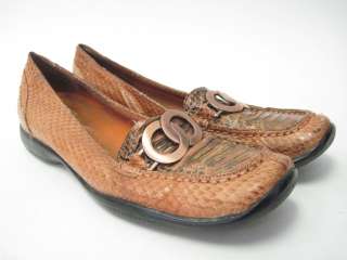 BELLINI Brown Snake Skin Loafers Shoes Slides Size 8  
