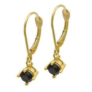  14k Yellow Gold Black Diamond Earrings (3/8 cttw) Jewelry