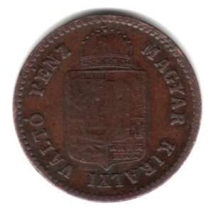  1881 Hungary 1 Krajczar Coin KM#458 