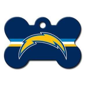 Quick Tag San Diego Chargers NFL Bone Personalized Engraved Pet ID Tag 