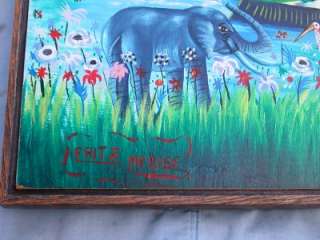 Haitian Fritz Merise Animal Painting On Masonite Board  