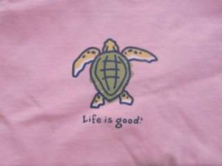 NWT Life Is Good SEA TURTLE on Pink RARE for WOMEN  