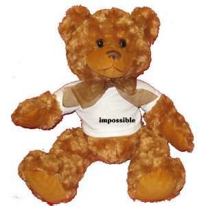    impossible Plush Teddy Bear with WHITE T Shirt Toys & Games
