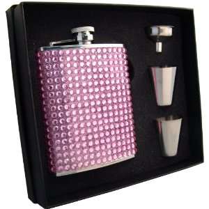    Visol Kylie 6oz Pink Bling Flask Gift Set