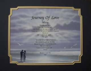 JOURNEY OF LOVE PERSONALIZED POEM HUSBAND WIFE GIFT  