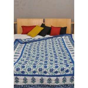   Size Jaipuri Quilt with Hand Block Print Work Size 107 X 112 Inches