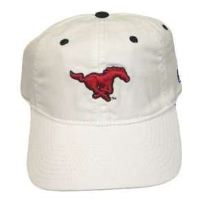  NCAA SOUTHERN METHODIST MUSTANG FITTED CAP HAT WHITE LG 