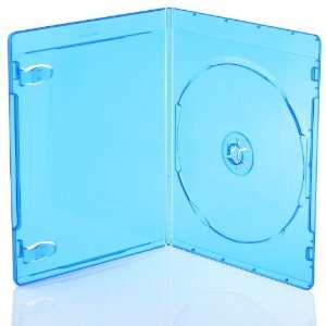 Blu ray Storage Case, Slim 6mm Clear Blue Single Case for Blu ray (BD 