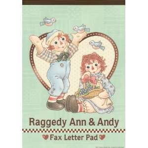    Raggedy Ann & Andy Fax Letter Pad   Blue Birds