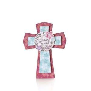  Little River Gift Cross for Wall or Desk Pink Blue Forever 