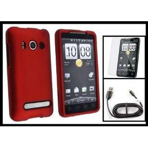 Hard Skin Case Cover for HTC Sprint Evo 4G Phone + OEM Original USB 2 