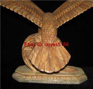   ox bone carved handicraft big eagle step sea waves statue 29  