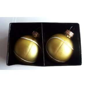  Glass Tennis Balls Christmas Tree Ornaments Set of 2