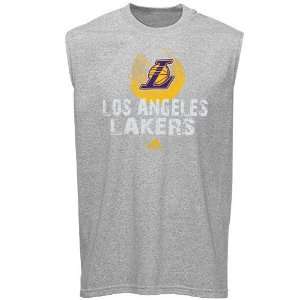 adidas Los Angeles Lakers Youth Ash Boldest Muscle Sleeveless T shirt 
