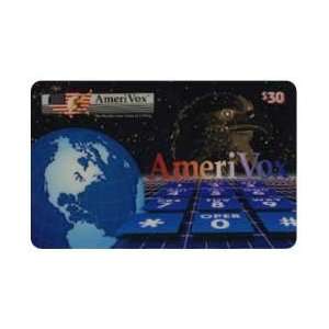   Phone Card $30. Definitive   Eagle Constellation, Globe, Dialing Pad