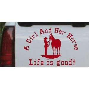  A Cowgirl And her Horse Life is Good Western Car Window 