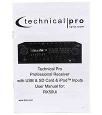Technical Pro RX50UI 800 Watt DJ Amplifier Receiver, USB, SD AM/FM 