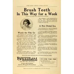   Clean Teeth Brush Toothpaste WWI Era   Original Print Ad Home