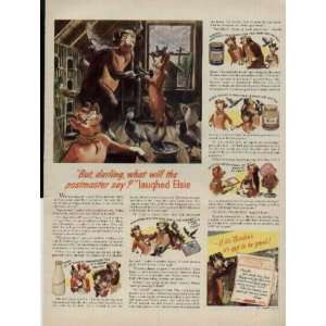   postmaster say? laughed Elsie.  1945 Bordens Dairy Ad, A3354A