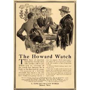 1913 Ad Edward Howard Watch Works Crescent Boss Extra   Original Print 