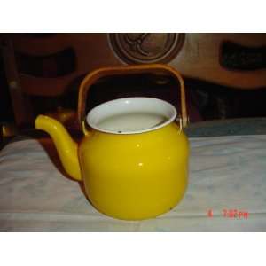  Yellow Enamelware Tea Kettle 