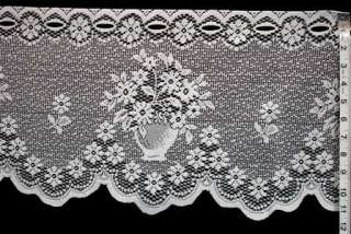 12 Marg White Lace Floral Curtain Fabric   1 yard lots  