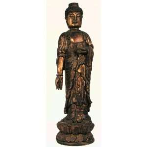  Tibetan Wood Standing Buddha 