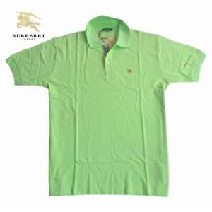  Burberry Mens Classic Nova Check Polo Shirt in Lime Green 