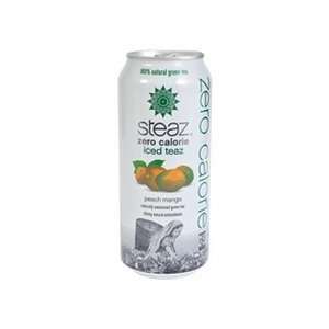  Steaz ZERO Calorie Peach Mango Iced Tea (12x16 OZ 