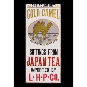  Gold Camel Brand Tea   12x18 Framed Print in Gold Frame 