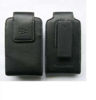 New Authentic OEM BlackBerry Premium Hard Leather Pouch Case+Swivel 