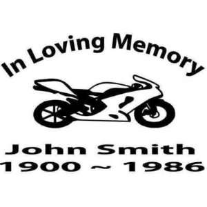  IN LOVING MEMORY MOTORCYCLE CUSTOM STICKER DECAL