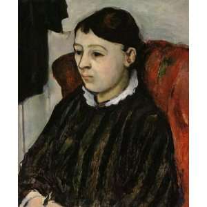  Oil Painting Madame Cezanne in a Striped Robe Paul 