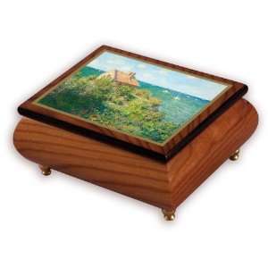  Wooden Box with Image, Monet Fishermans Cottage 18 Note Tune 
