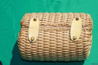 This is a very cute vintage purse. It is the wicker that is 