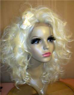 Drag Queen Wig Lace Front Bleached Blonde Curls  