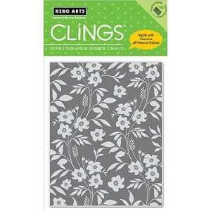  Reversed Flowers And Leaves   Cling Rubber Stamps Arts 