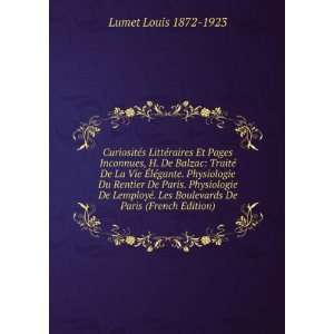   Les Boulevards De Paris (French Edition) Lumet Louis 1872 1923 Books