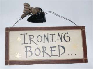 Laundry Room   Ironing Bored Fun Reversible Wood Sign with Novelty 