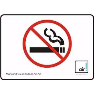 NO SMOKING SYMBOL) MARYLAND CLEAN INDOOR ACT W/GRAPHIC Sign   10 x 