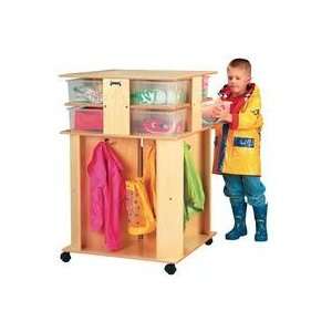  8 Section Mobile Coat Locker   with Clear Tubs