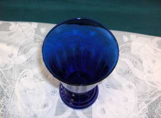 Vintage Blown Art Glass Large Cobalt Blue Vase  