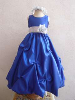ROYAL BLUE FLOWER GIRL DRESS RECITAL BRIDESMAID DRESSES  